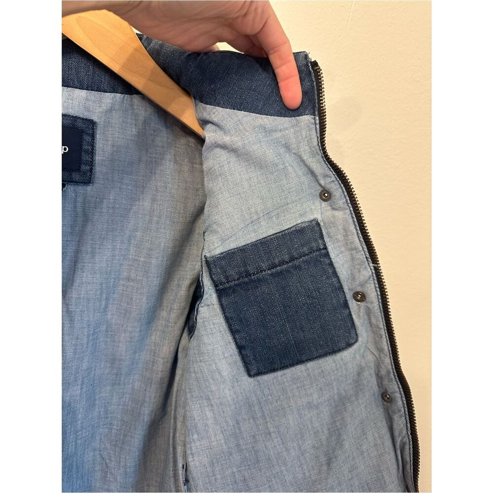 Gap Quilted Denim Blue Women’s Puffer Vest - Picture 6 of 8
